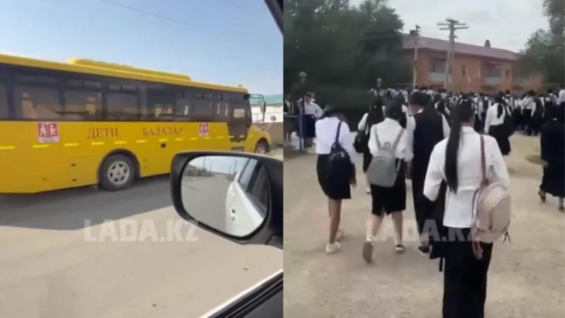 Критическая ситуация с перевозкой школьников в Шетпе: Давка и обмороки на пути в школу