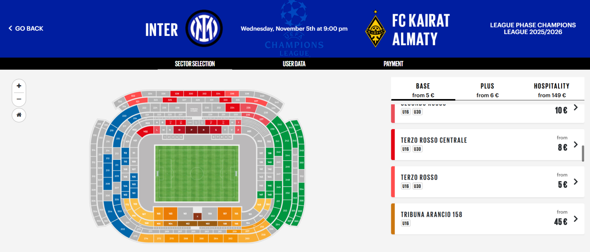 Скриншот: tickets.inter.it