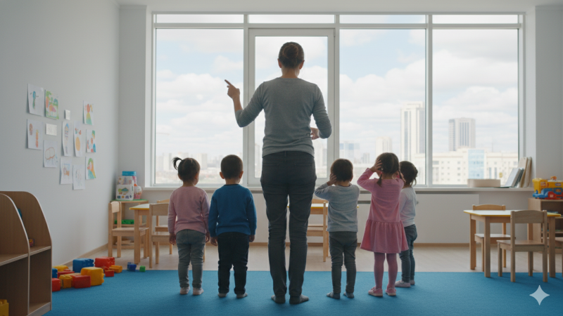 Жительница Астаны обвинила воспитательницу государственного детского сада в психологическом насилии над детьми, утверждая, что она применяла жесткие методы, включая подгузники и наказания с поднятыми руками. Воспитательница вернулась на работу после инцид