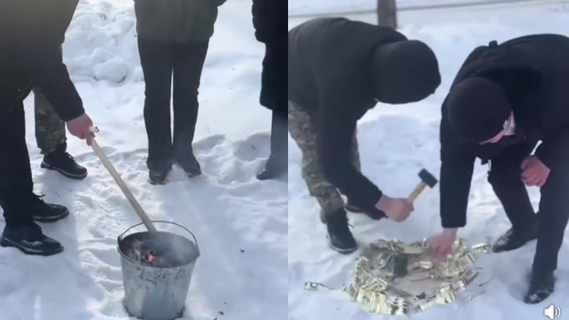 Сожгли флаг и разбили герб: что произошло в Павлодаре с педагогами во дворе школы?