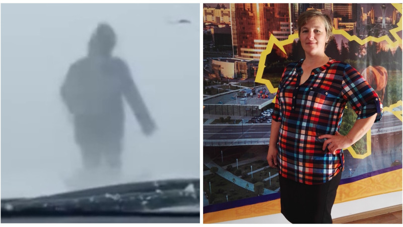 Казахстанка ведет колонну на трассе Аксу — Павлодар через метель, помогая водителям выбраться из бурана